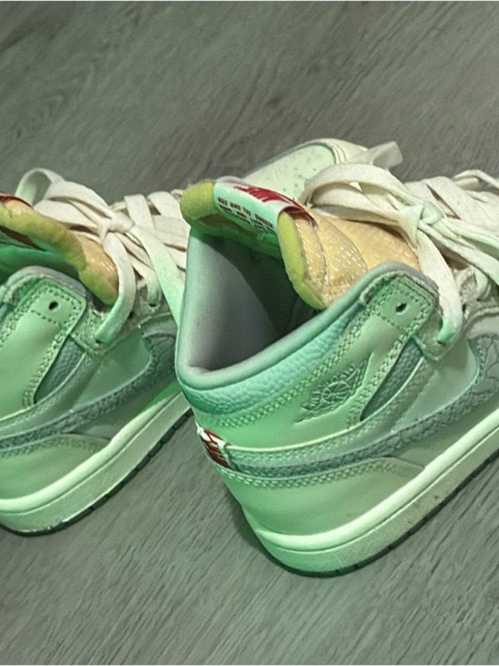 Jordan Kids Low-Top Sneakers in Mint Green and Yellow